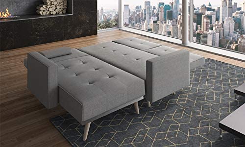 Divano Letto con Chaise Longue 3 Posti Regolabile in offerta