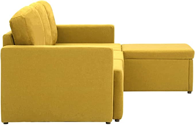 divano letto 3 posti modulare in tessuto giallo economico matrimoniale in promozione