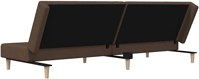 divano letto 2 posti minimal in tessuto marrone