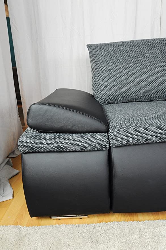 divano ad angolo divano letto microfobra grigio e nero