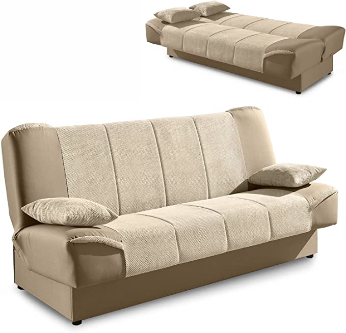 divano letto clic clac beige 3 posti
