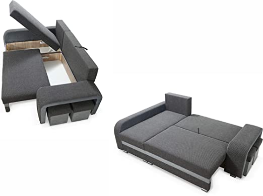 divano angolare con letto e pouf promozione