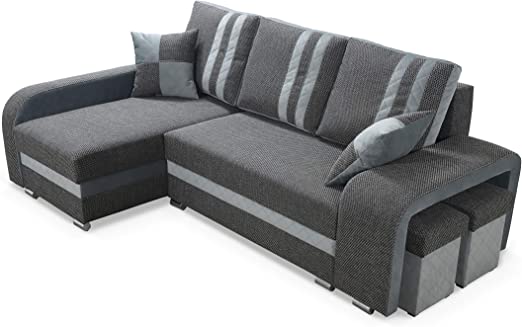 divano angolare con letto e pouf in offerta
